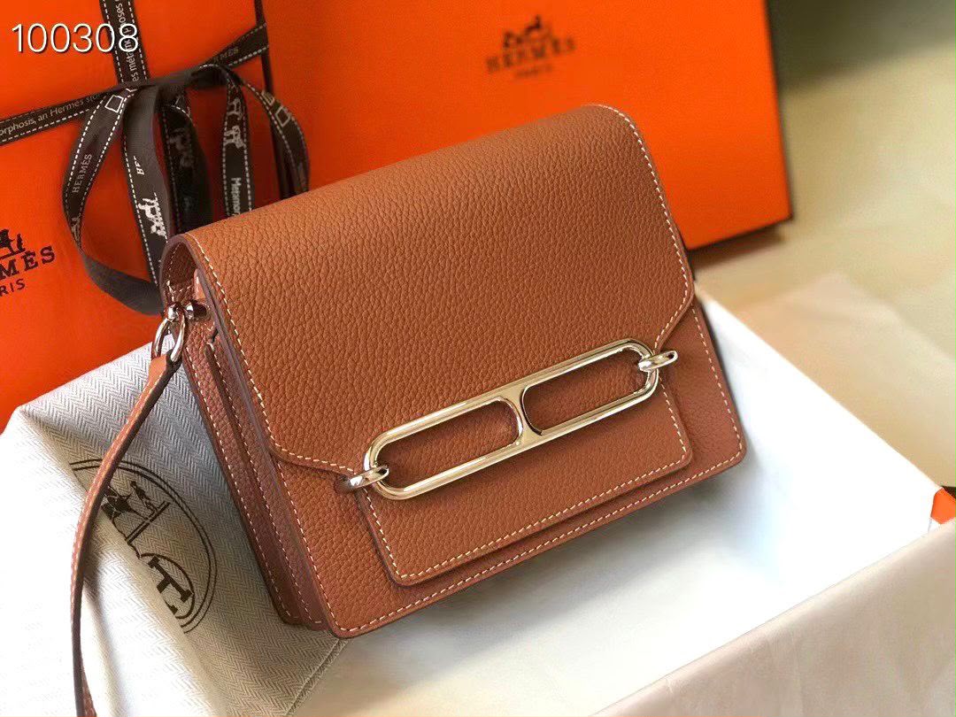 Hermès Shoulder Bag Link Clasp - Brown