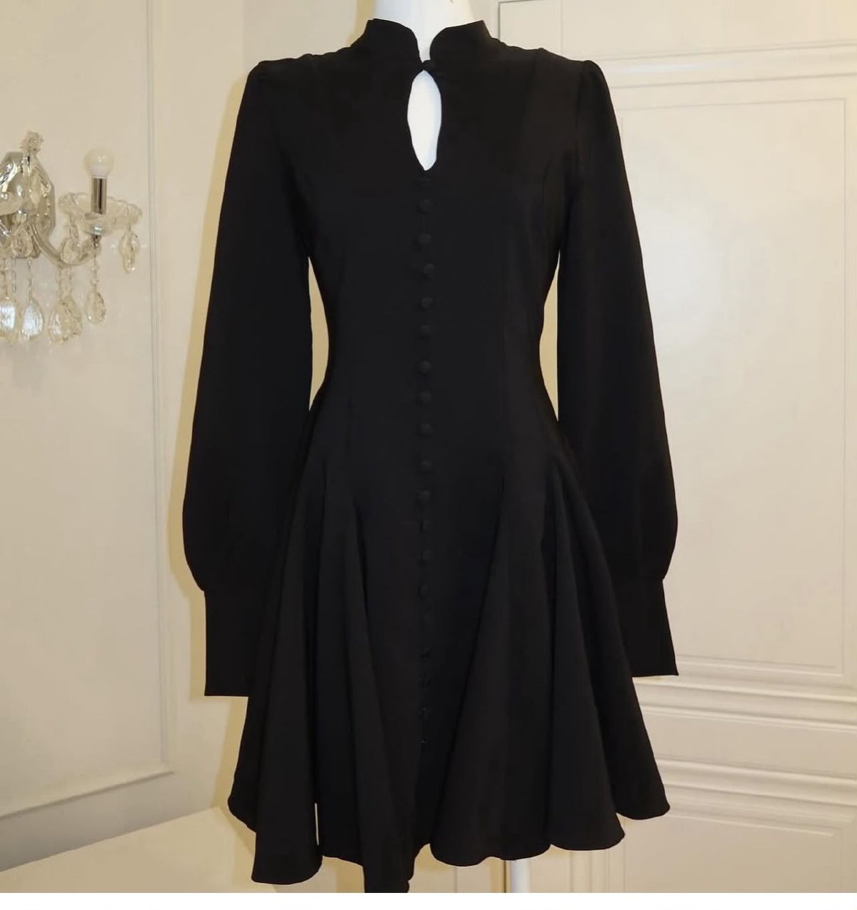 Valentino Button-Front Dress - Black