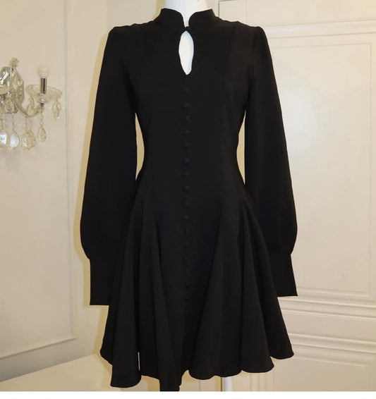 Valentino Button-Front Dress - Black