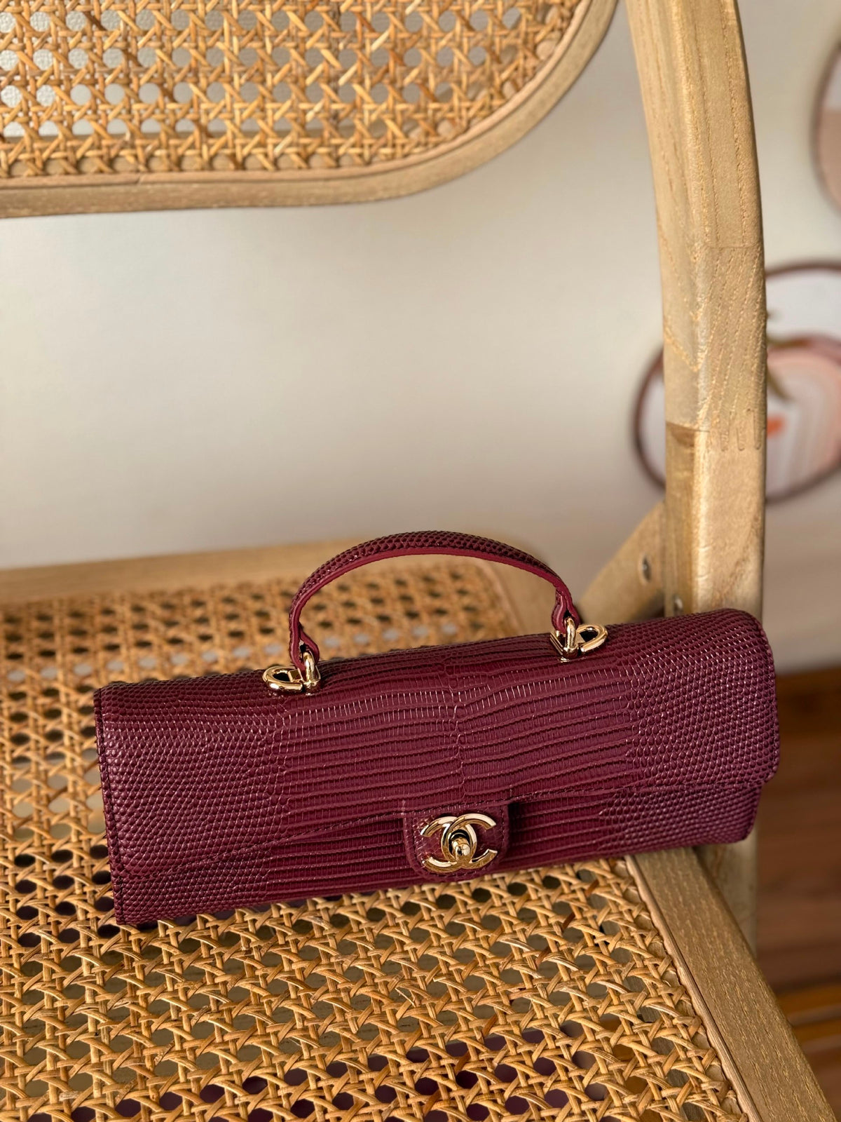 Chanel Handbag - Burgundy Embossed