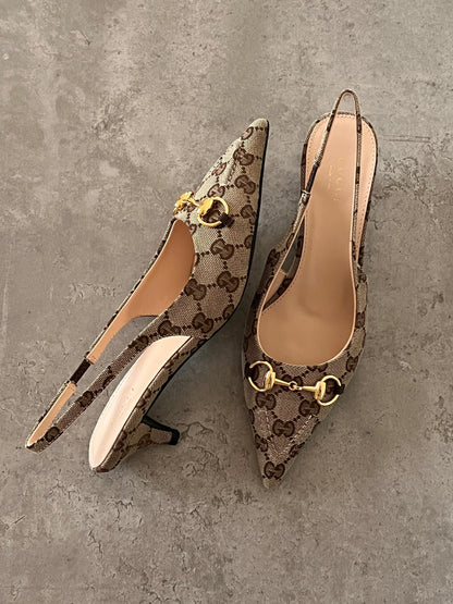 Gucci Heels - Beige & Brown