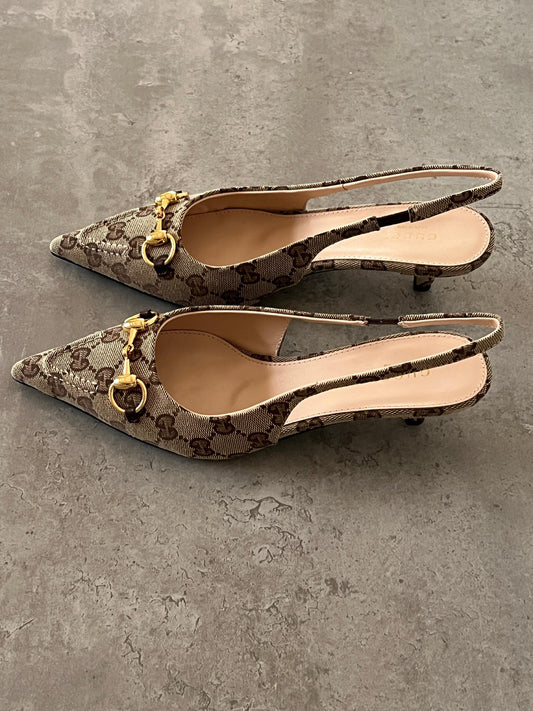 Gucci Heels - Beige & Brown
