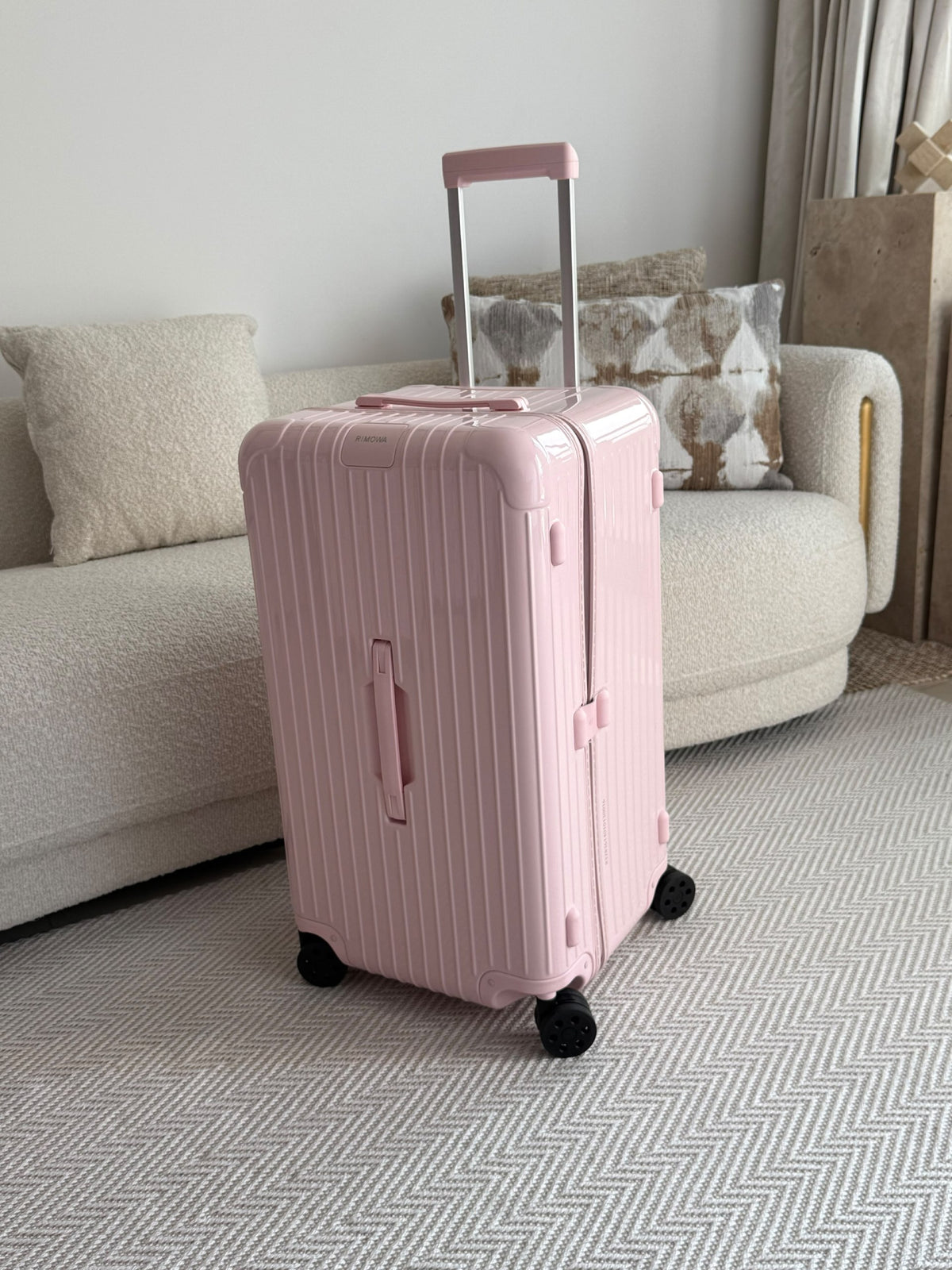 Rimowa Vertical-Ridged Suitcase - Pink