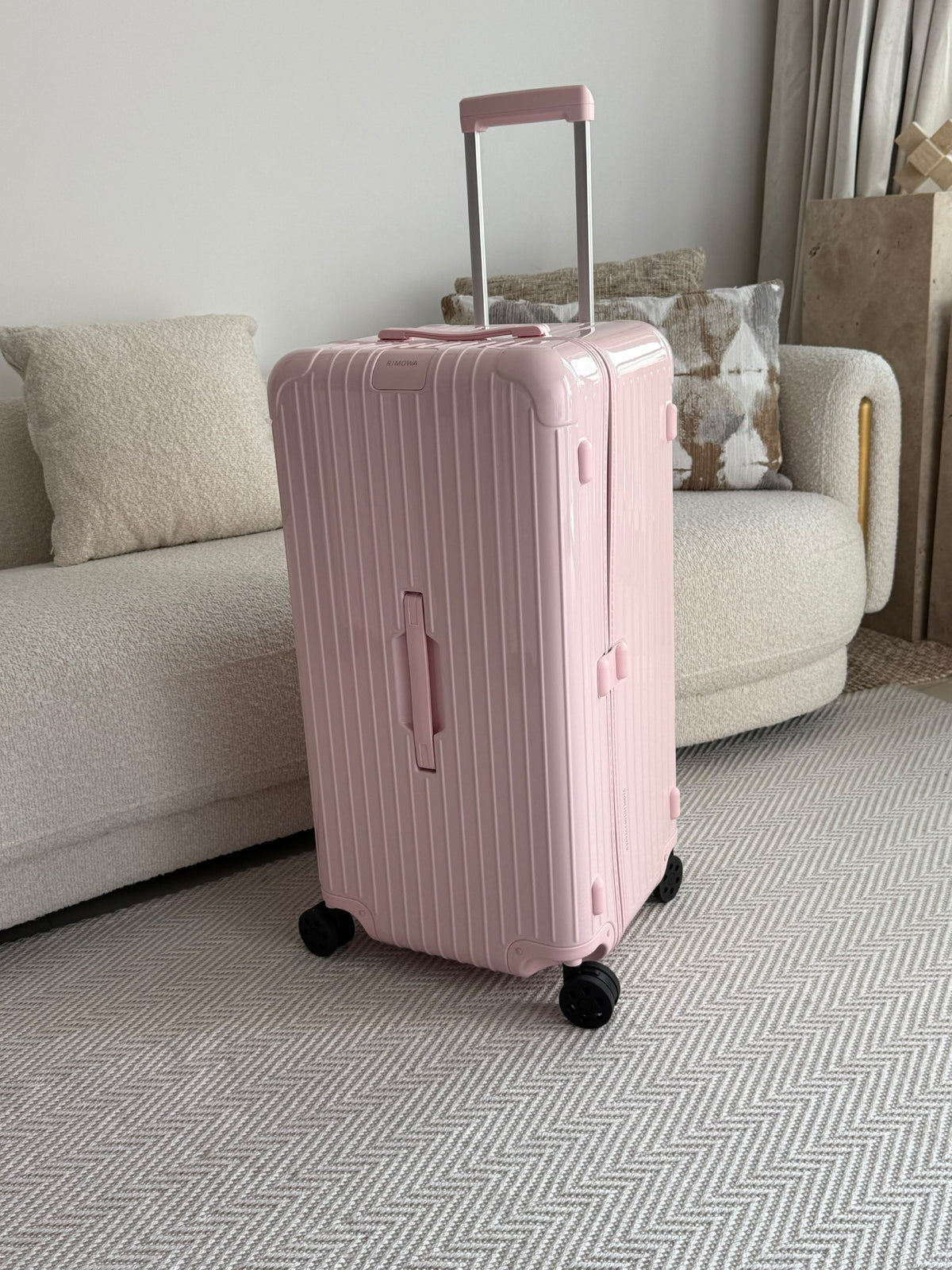 Rimowa Vertical-Ridged Suitcase - Pink