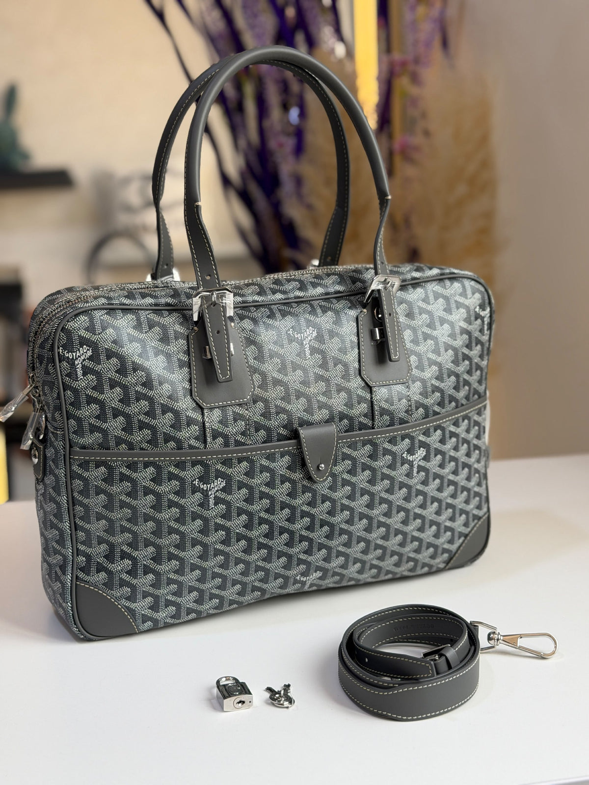 Goyard Laptop Bag - Grey