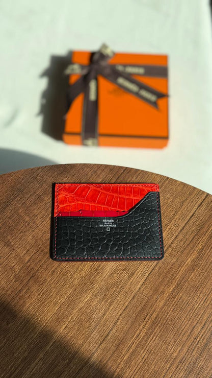 Hermès Card Holder - Black Embossed