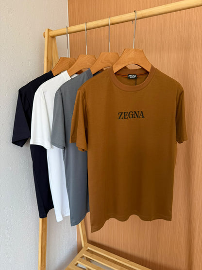 Zegna T-Shirt - Navy, White, Grey, Brown