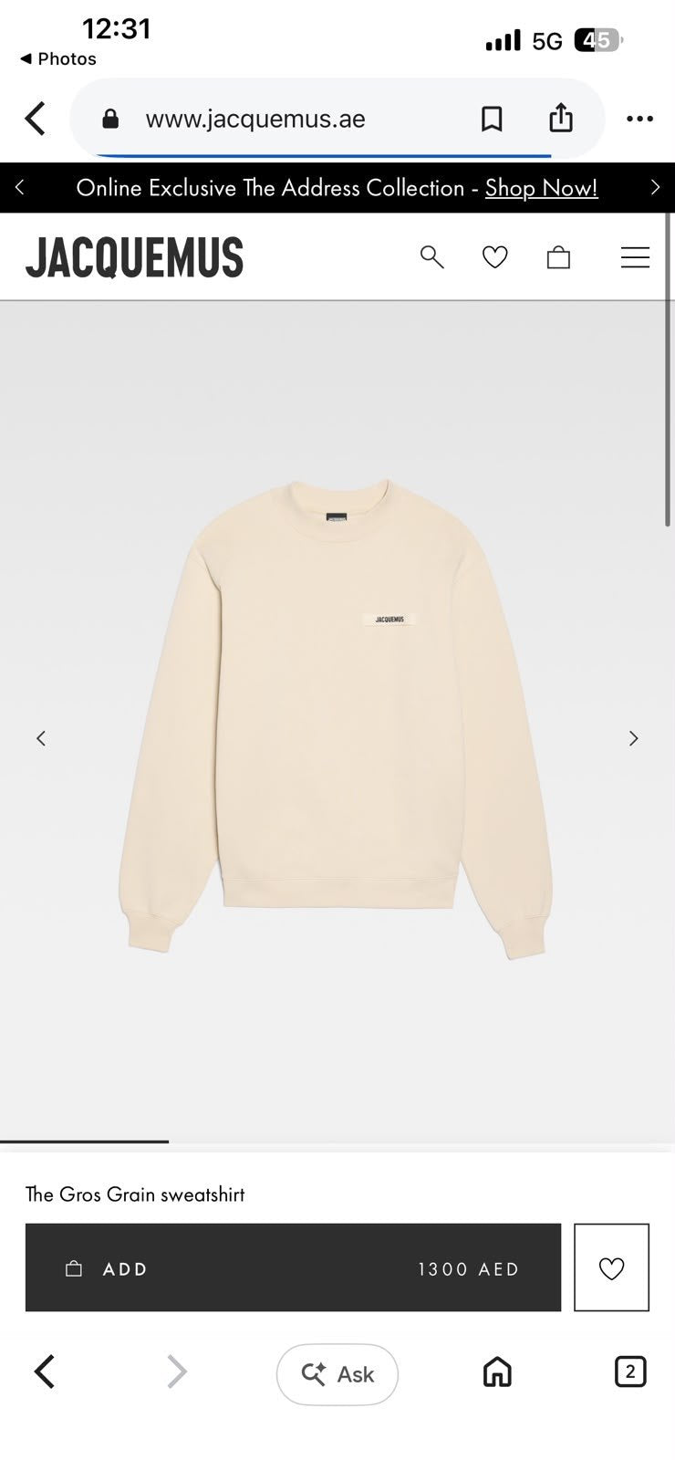 Jacquemus Sweatshirt - Beige