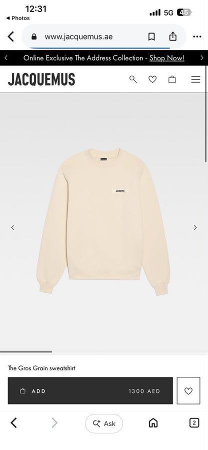 Jacquemus Sweatshirt - Beige