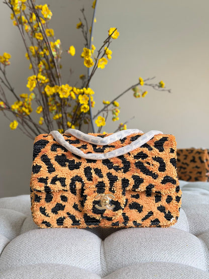 Chanel Top Handle Handbag - Leopard Leopard Print