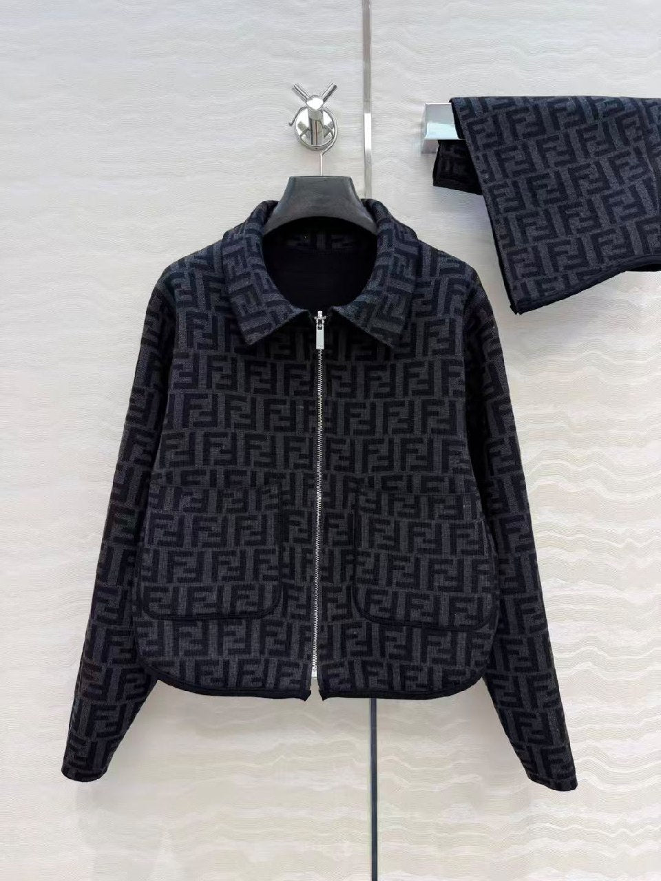 Fendi Monogram Zip Jacket - Navy Monogram