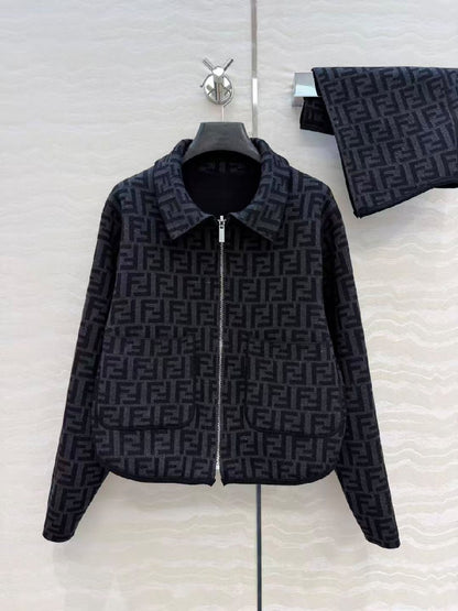 Fendi Monogram Zip Jacket - Navy Monogram