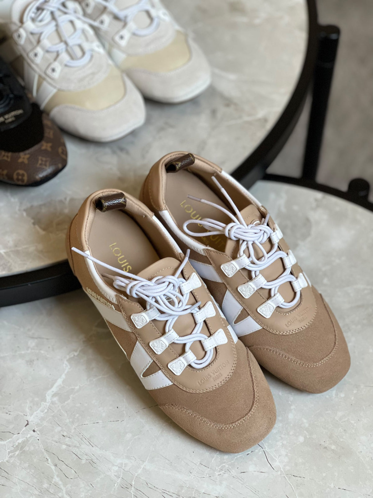 Louis Vuitton Sneakers - Black & Brown, White & Beige, Beige & White