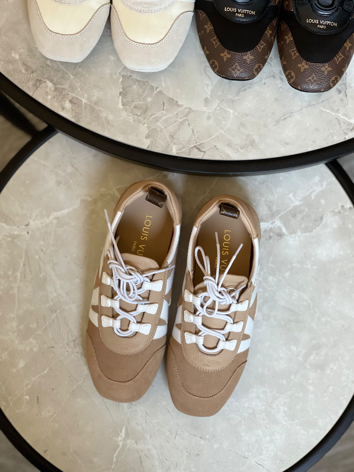 Louis Vuitton Sneakers - Black & Brown, White & Beige, Beige & White