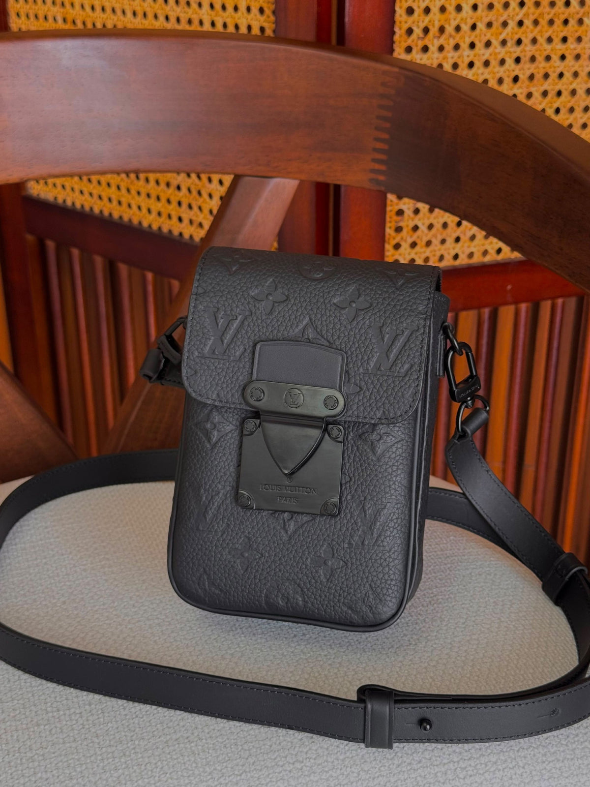 Louis Vuitton Crossbody Bag - Black Embossed