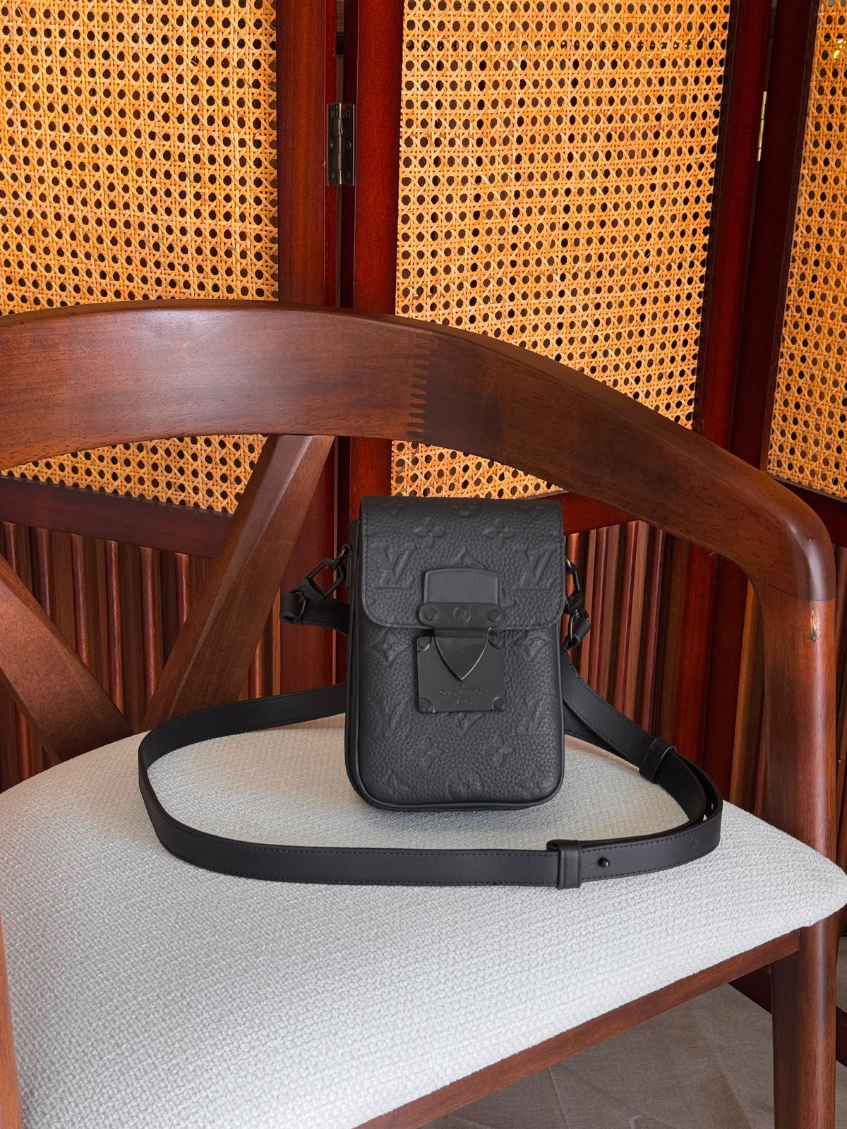 Louis Vuitton Crossbody Bag - Black Embossed