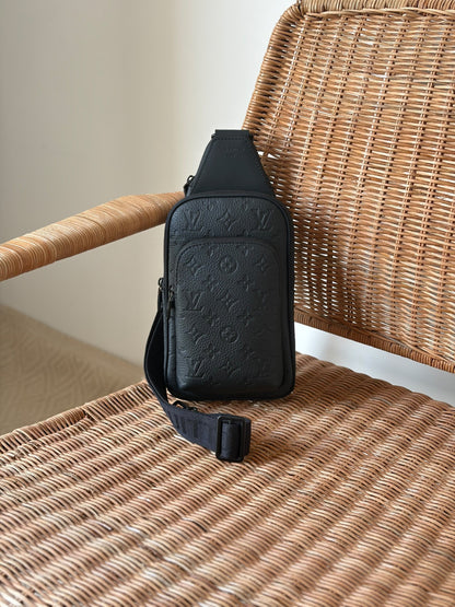 Louis Vuitton Crossbody Bag - Black Monogram Embossed