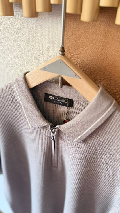 Loro Piana Zip-Placket Polo Shirt - Beige