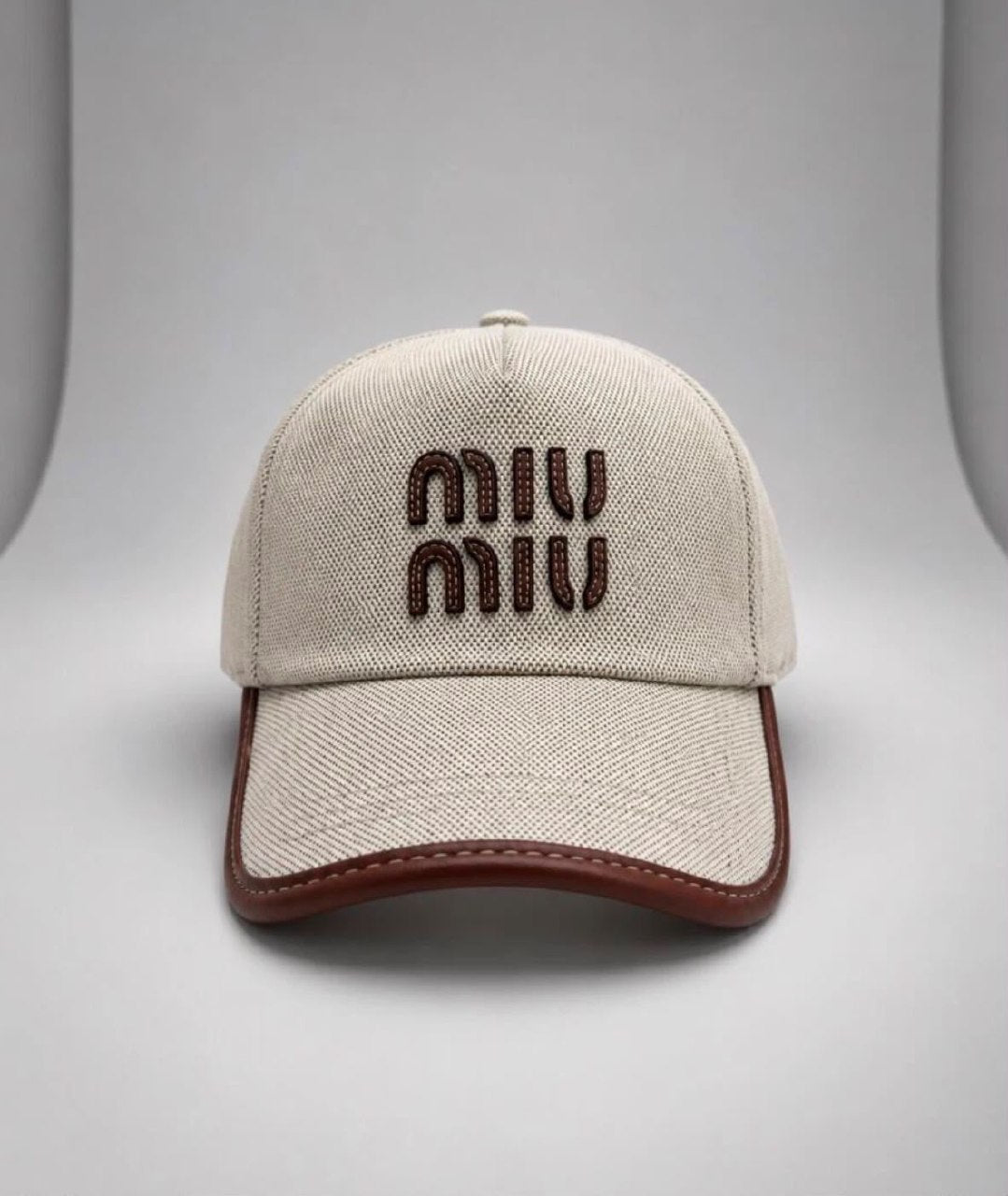 Miu Miu Contrast Brim Cap - Beige