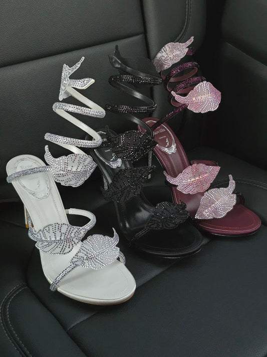 René Caovilla Heels - White, Black, Burgundy