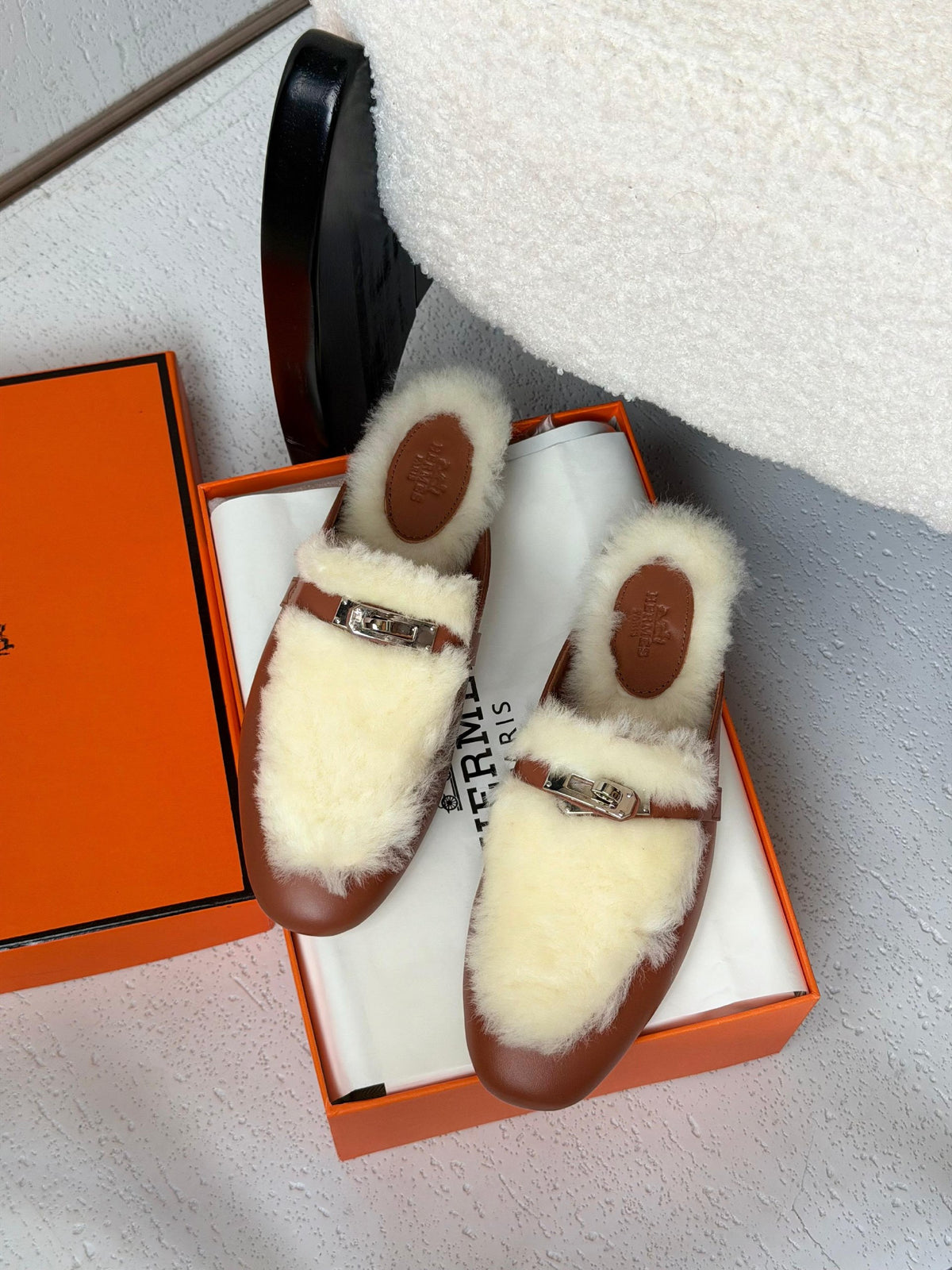 Hermès Mule - Brown & White