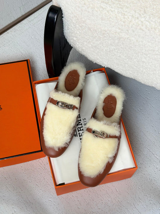 Hermès Mule - Brown & White
