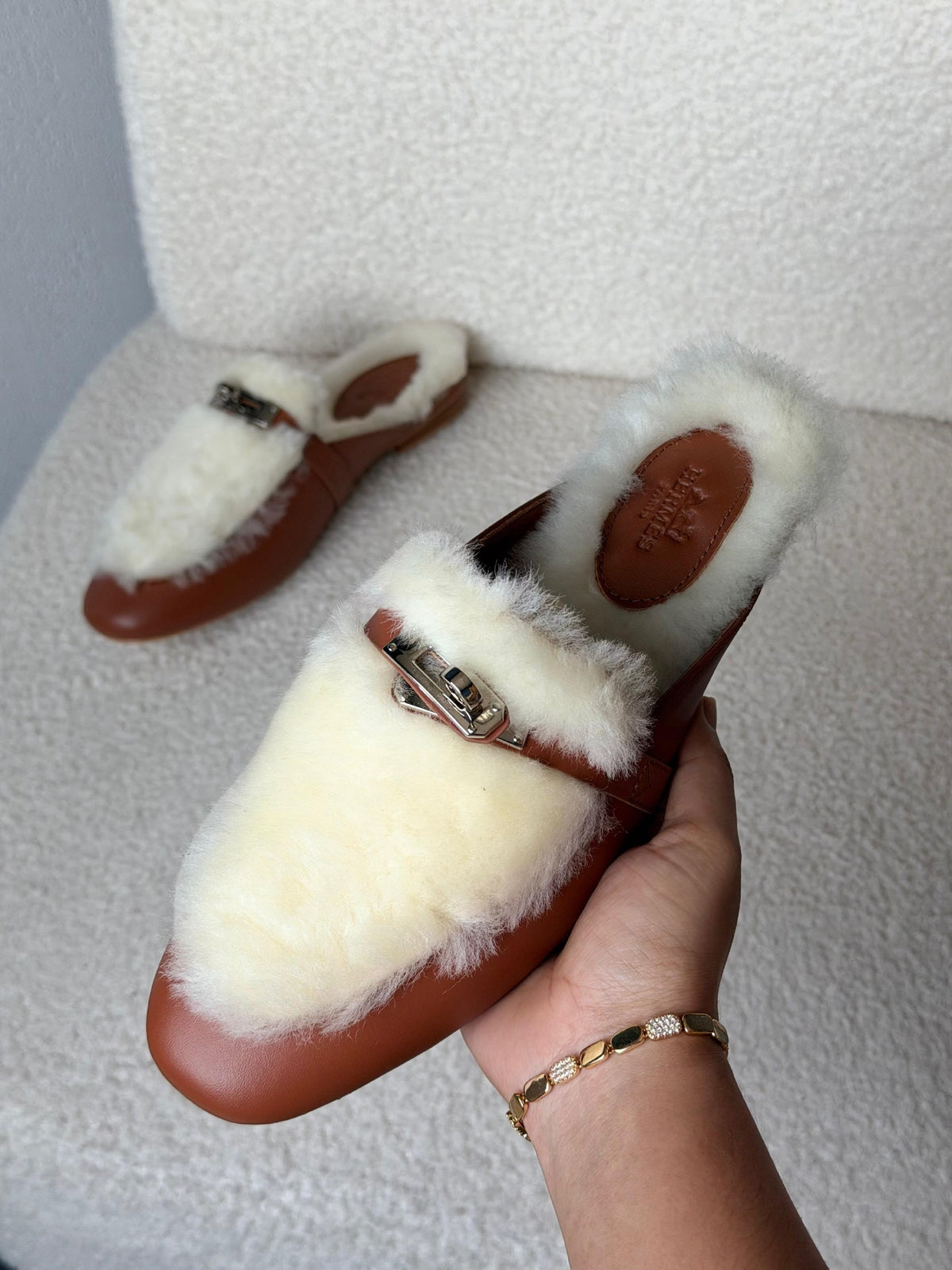 Hermès Mule - Brown & White