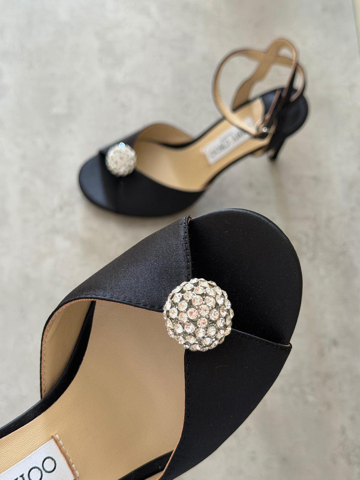 Jimmy Choo Heels - Black, Black Lace, Black Glitter