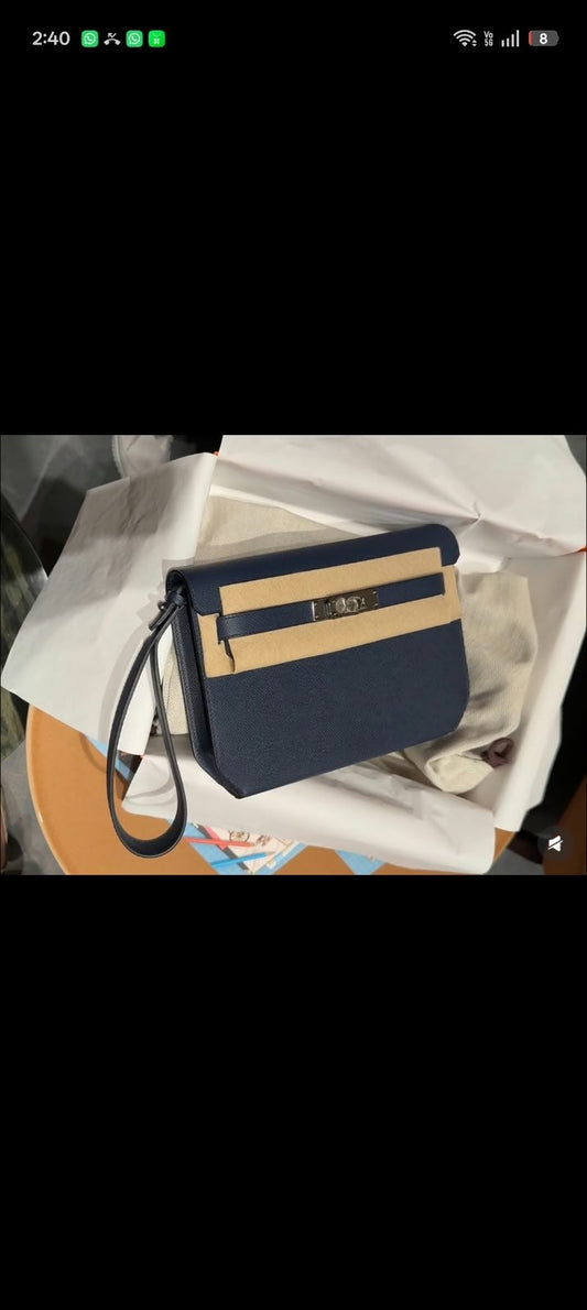 Hermes Clutch - Navy