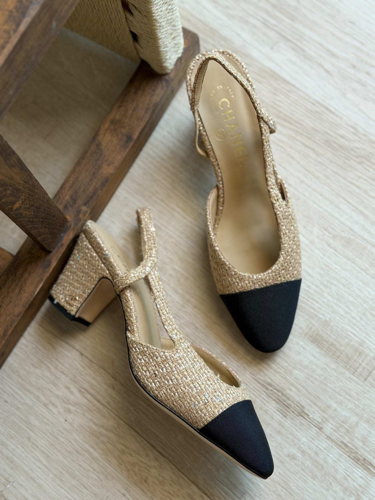 Chanel Heels - Beige & Black