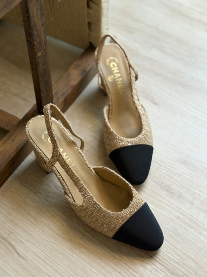 Chanel Heels - Beige & Black