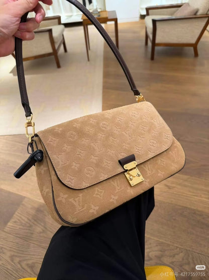 Louis Vuitton Flap Shoulder Bag - Beige Embossed