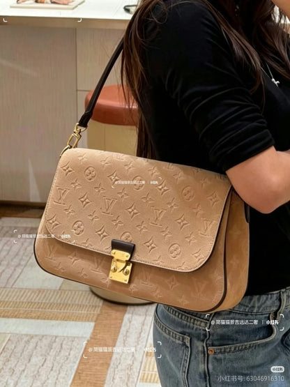 Louis Vuitton Flap Shoulder Bag - Beige Embossed