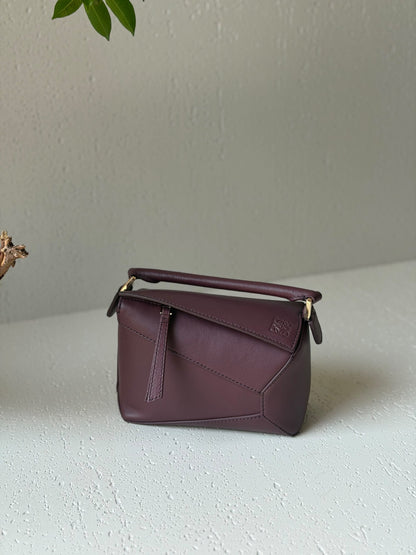 Loewe Mini Puzzle Handbag - Green, Black, Burgundy, Brown, Beige, White