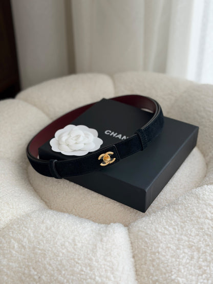 Chanel Belt - Black Suede