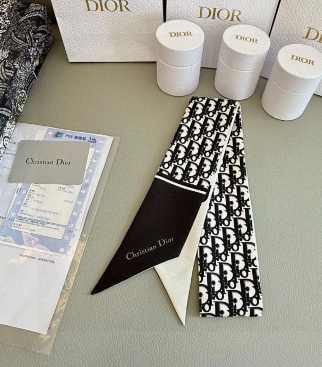 Dior Scarf - Black Monogram
