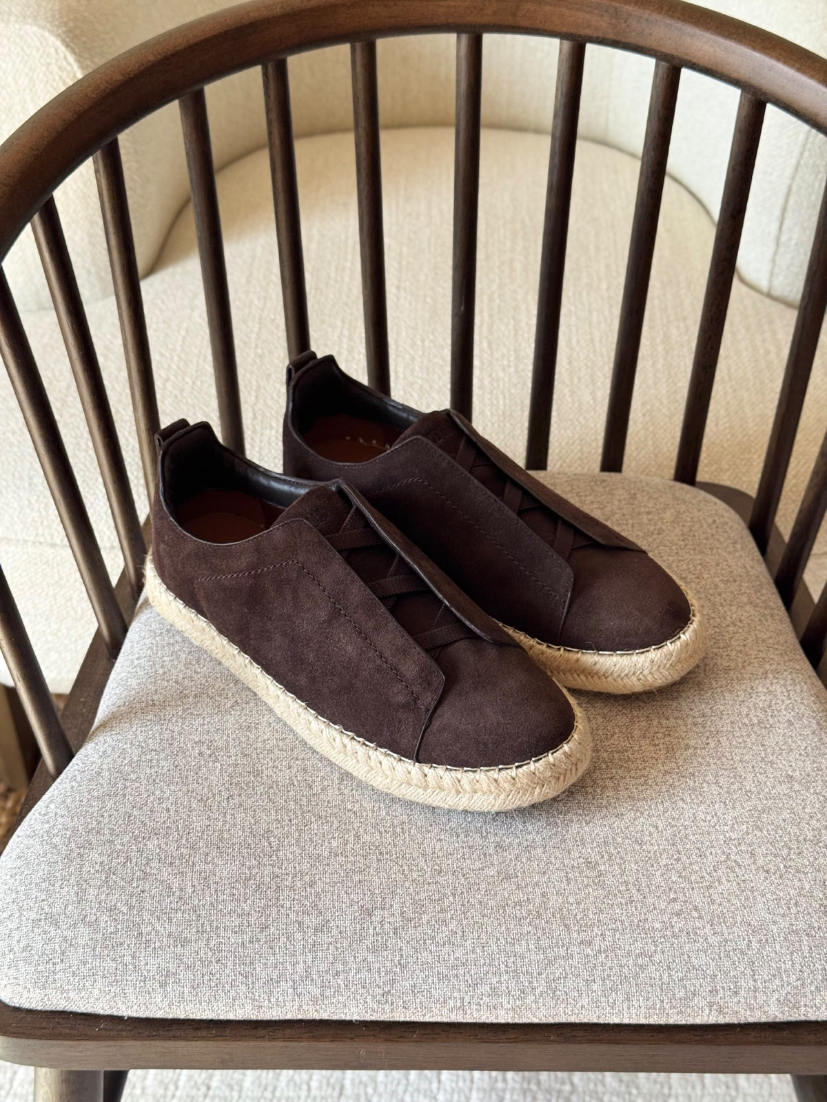 Zegna Espadrille Overlay Sneakers - Brown Suede