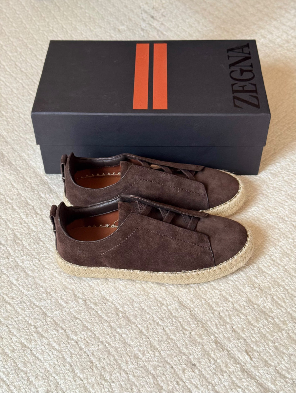 Zegna Espadrille Overlay Sneakers - Brown Suede