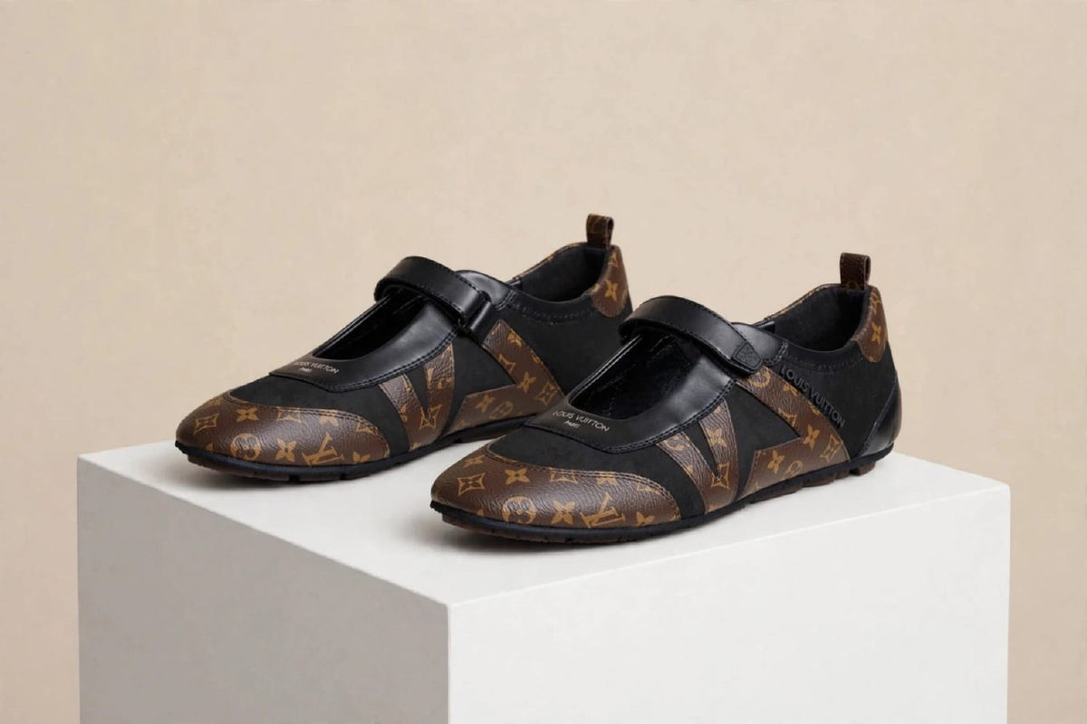 Louis Vuitton Strap Sneakers - Black & Brown Monogram
