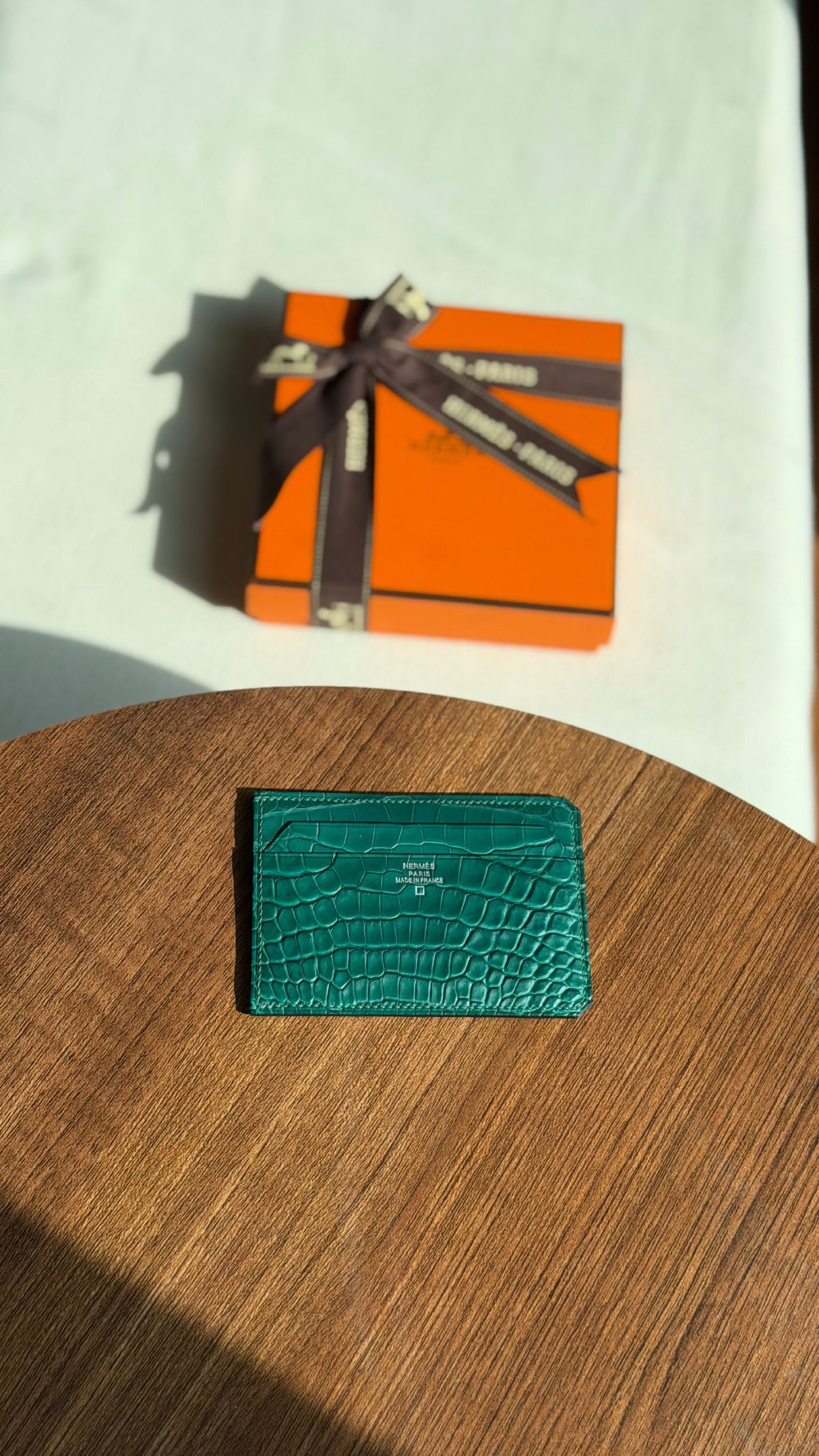 Hermes Card Holder - Blue Embossed