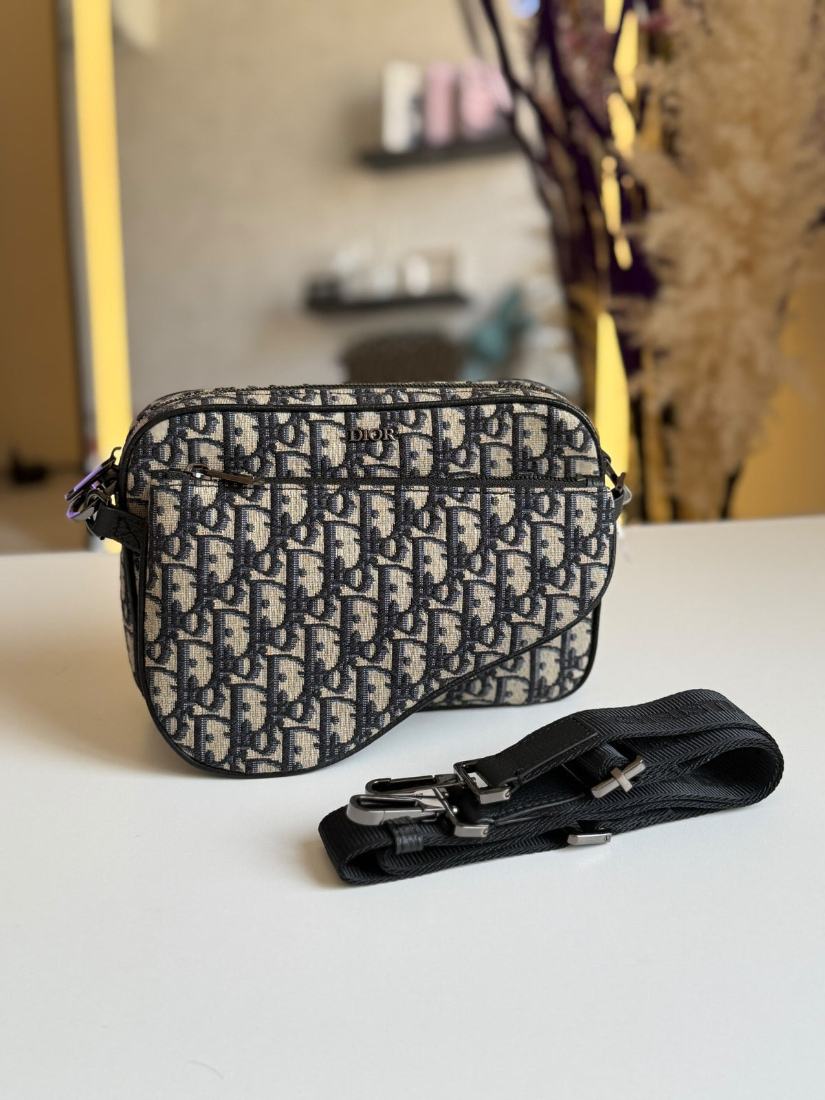 Dior Saddle Crossbody Bag - Beige Monogram