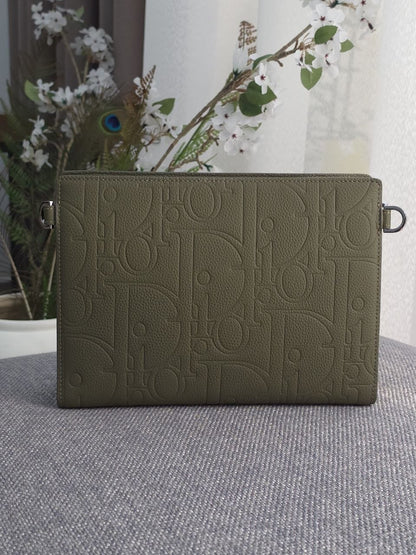 Christian Dior Clutch - Green Embossed