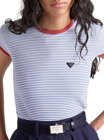 Prada Striped T-Shirt - Blue
