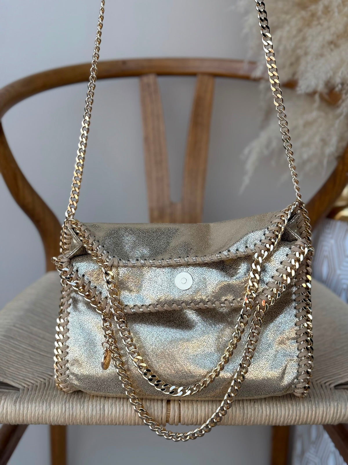 Stella McCartney Foldover Shoulder Bag - Silver