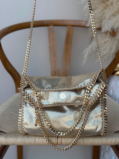 Stella McCartney Foldover Shoulder Bag - Silver