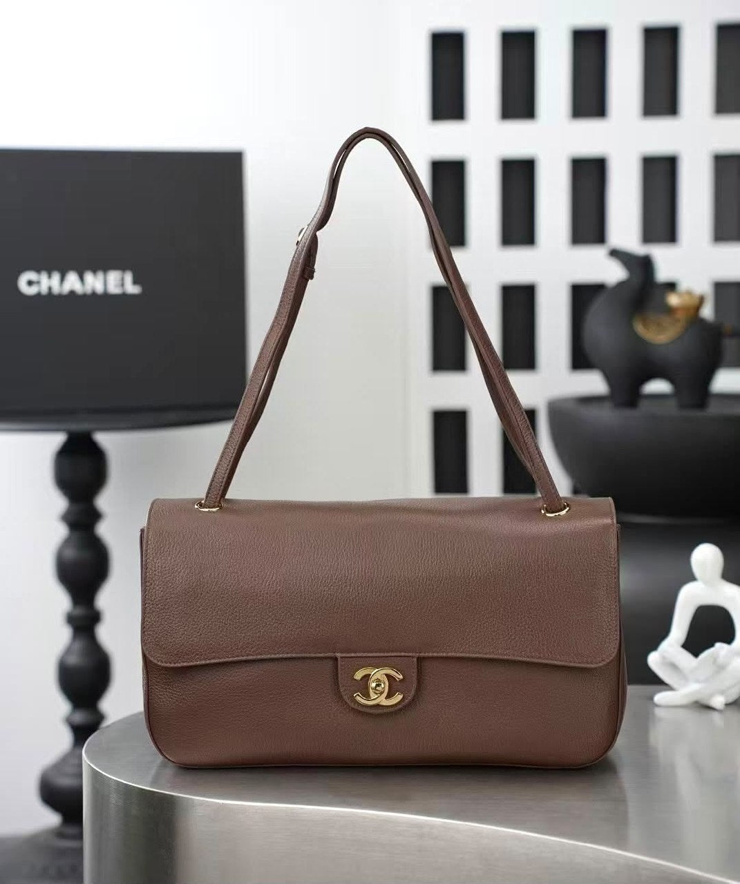 Chanel Flap Shoulder Bag - Brown