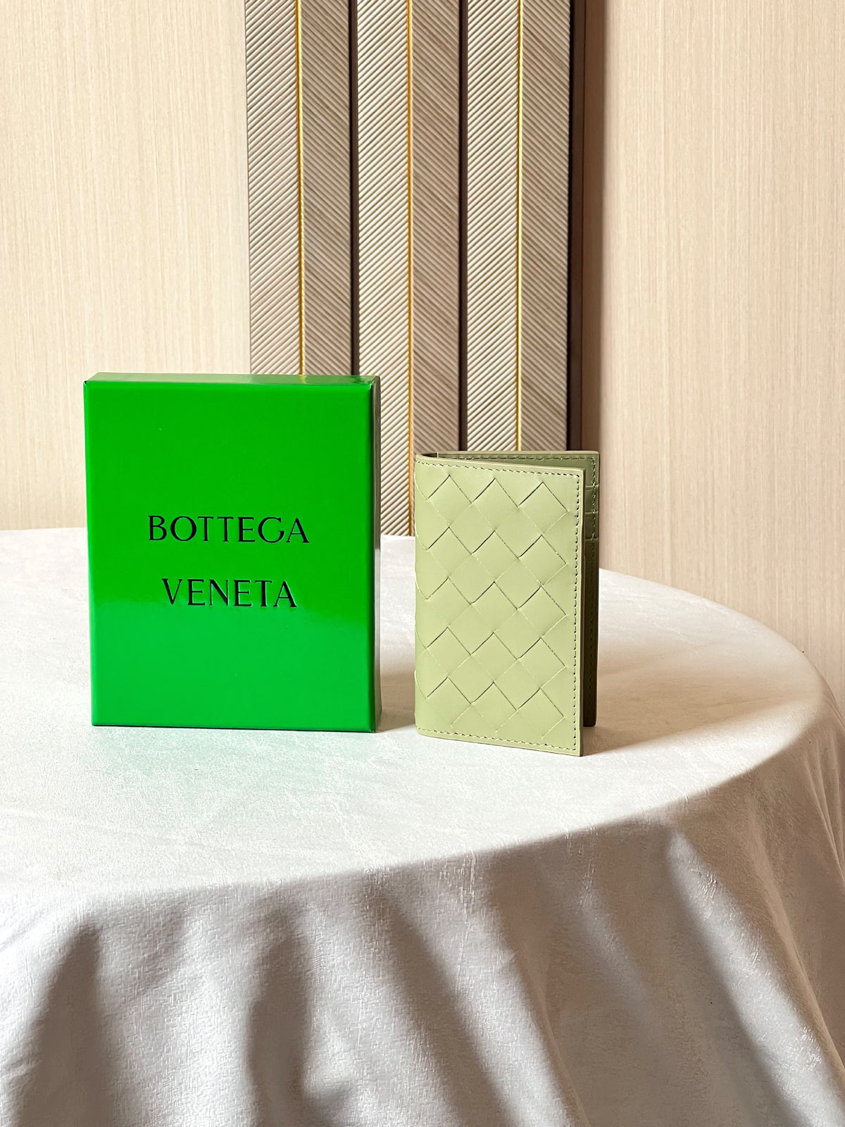 Bottega Veneta Woven Card Holder - Green