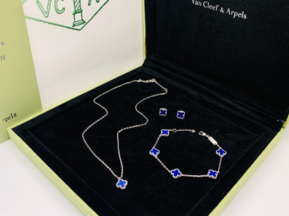 Van Cleef & Arpels Clover Jewelry Set - Blue
