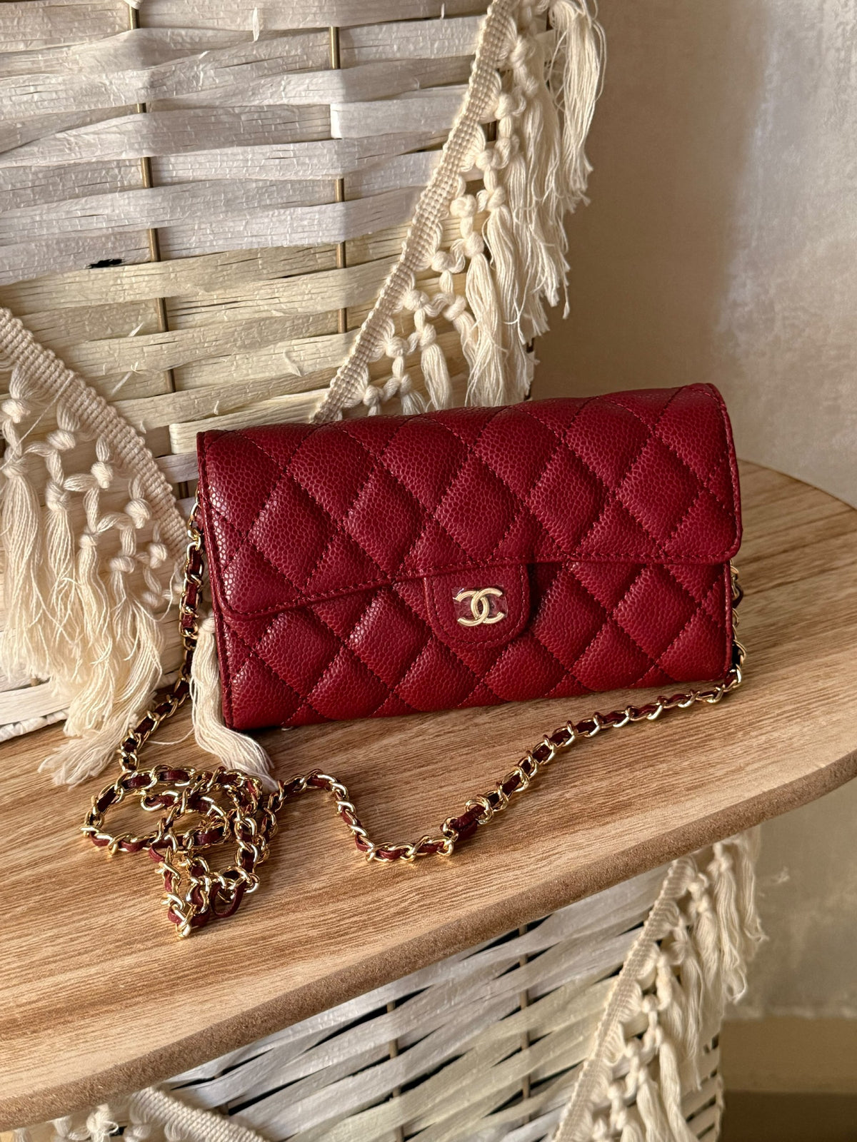 Chanel Quilted Flap Crossbody Bag - Burgundy