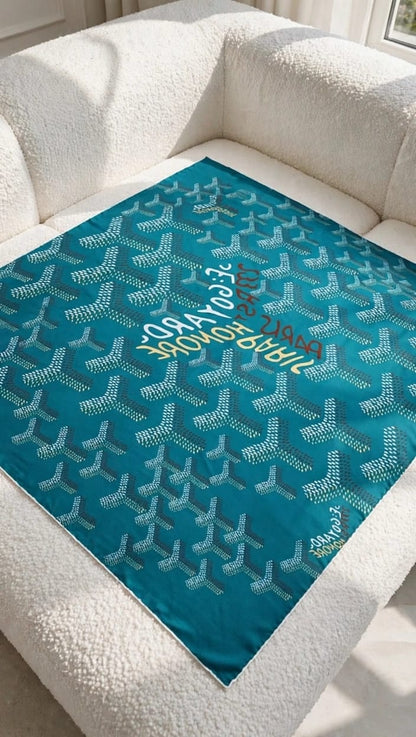 Goyard Y-Pattern Scarf - Blue
